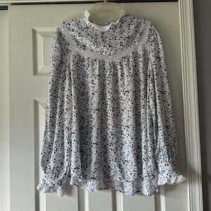 LOFT White Floral Blouse